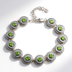 Bracciale in argento con Peridoto (Ornaments by de Melo)