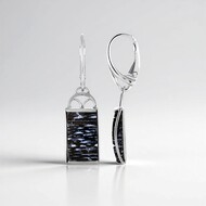 Pendientes en plata con Madera petrificada de palma de Jambi (Bali Barong)