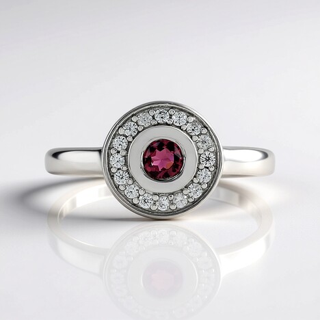 Anello in argento con Rubellite