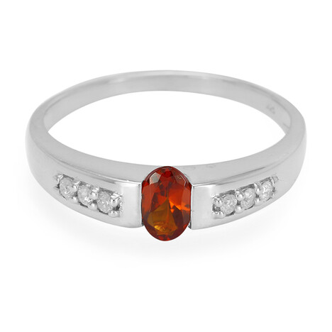 Hessonite Garnet Silver Ring