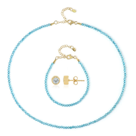 Himmelblauer Topas-Silberset