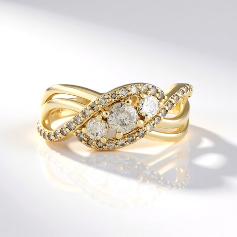 Anello in oro con Diamante Cioccolato I2 (SUHANA)