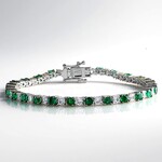 Bracciale in argento con Smeraldo Zambia (Gems en Vogue)