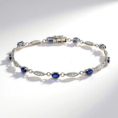 Bracciale in oro con Zaffiro Ceylon Blu