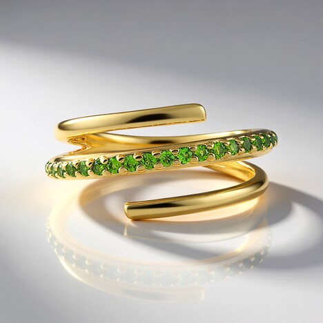 Anello in argento con Diopside Russo