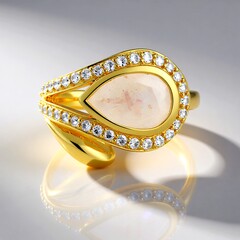 Anello in argento con Pietra di Luna Arcobaleno