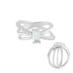 Zilveren ring met een Paraiba kleurige smaragd