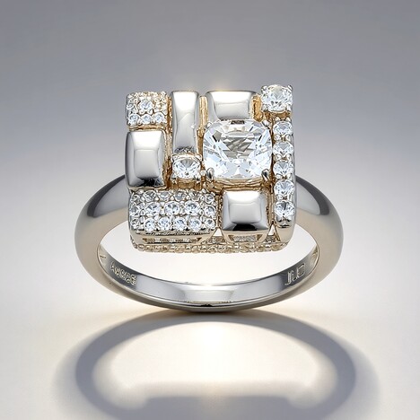 Anello in argento con Topazio Bianco (Adela Silber)