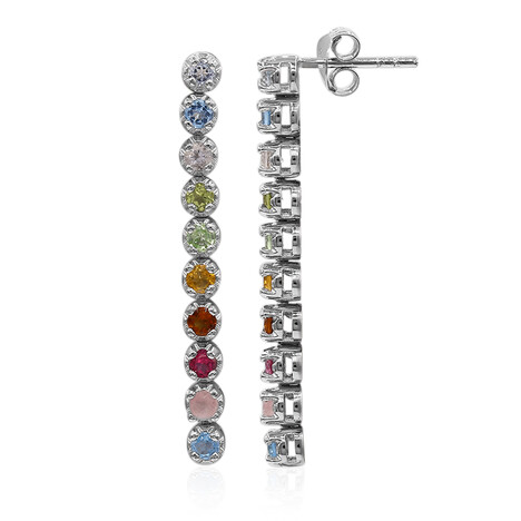 Edelstein-Silberohrringe