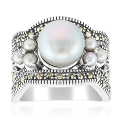 Zilveren ring met een Zilveren zoetwater kweekparel (TPC)