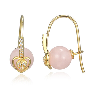 Pendientes en plata con Cuarzo rosa