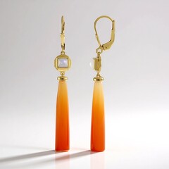 Orecchini in argento con Calcedonio Arancione (KM by Juwelo)