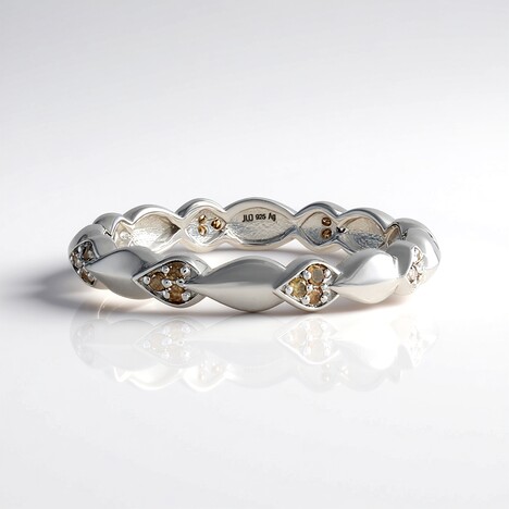 Anello in argento con Diamante Champagne I2 (de Melo Essence)