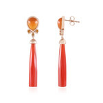 Red Chalcedony Silver Earrings (KM by Juwelo)