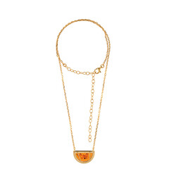 Collana in argento con Ambra Baltica Cognac