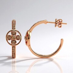 Orecchini in oro con Diamante Rose de France SI1 di Argyle (Annette)