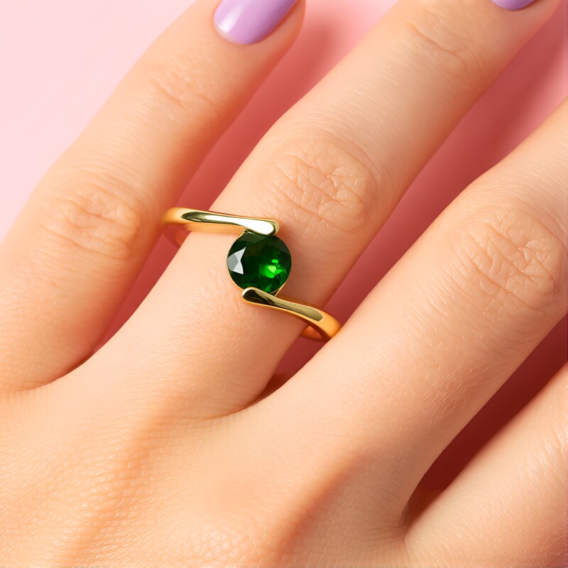 Russischer Diopsid-Silberring