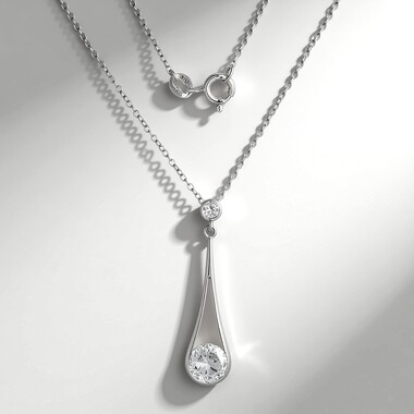 Collana in argento con Topazio Bianco