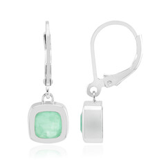 Green Pastel Quartz Silver Earrings