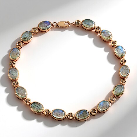 Bracciale in argento con Labradorite Verde Maniry (KM by Juwelo)