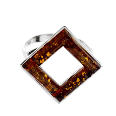 Anello in argento con Ambra Baltica (dagen)