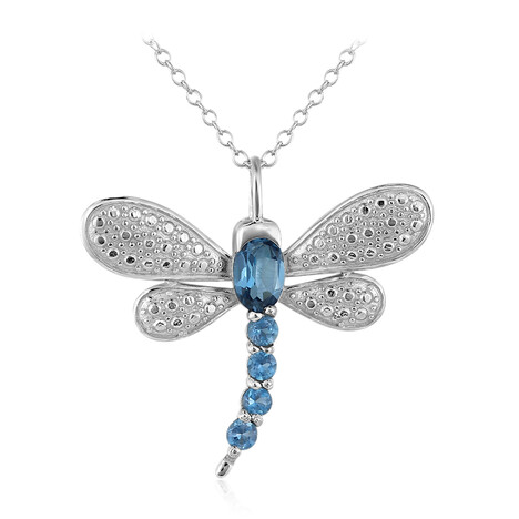 Collar en plata con Topacio azul de Londres