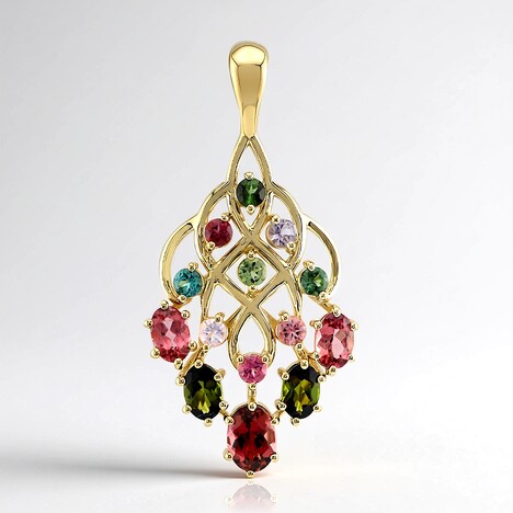 Ciondolo in oro con Tormalina Rosa Brasiliana (Rifkind 1894 Collection)