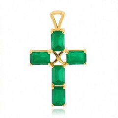 Gouden hanger met Zambia-smaragdstenen