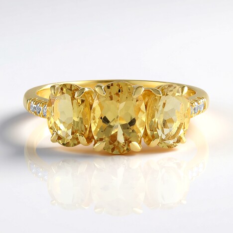 Anello in argento con Berillo Giallo