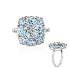 Bague en argent et Topaze bleu ciel