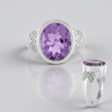 Anillo en plata con Amatista