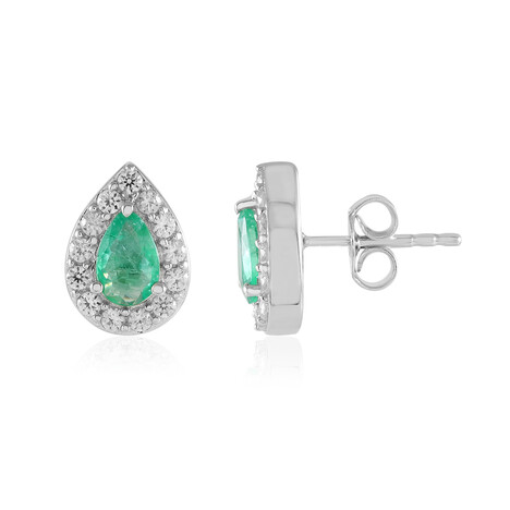 Pendientes en plata con Esmeralda de Colombia