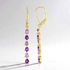 Orecchini in argento con Ametista Rose de France