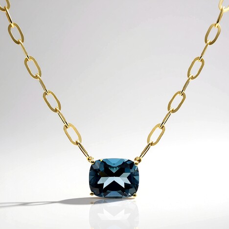 Collana in oro con Topazio Blu Londra (CIRARI)