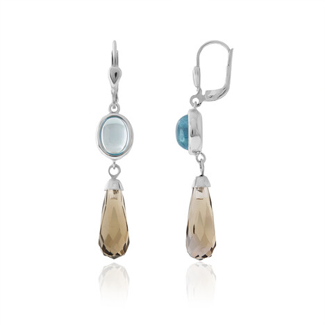 Pendientes en plata con Cuarzo ahumado (CUSTODANA)