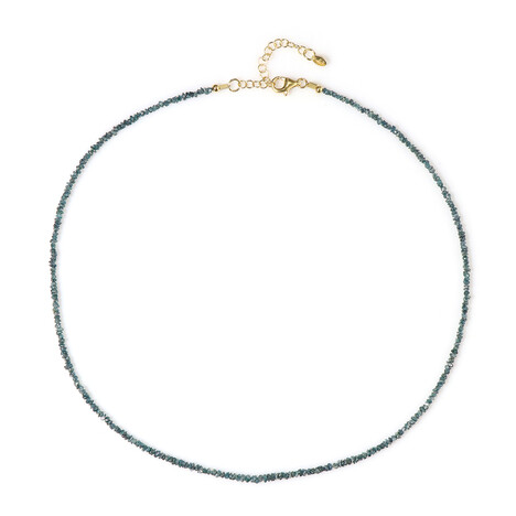 Zilveren halsketting met blauwe diamanten