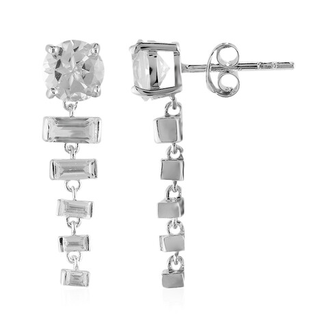 Orecchini in argento con Topazio Bianco