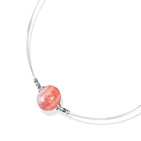 Rhodochrosite Silver Necklace