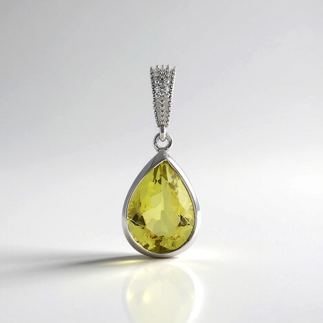 Ciondolo in argento con Quarzo Limone