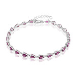 Brazalete en plata con Rodolita