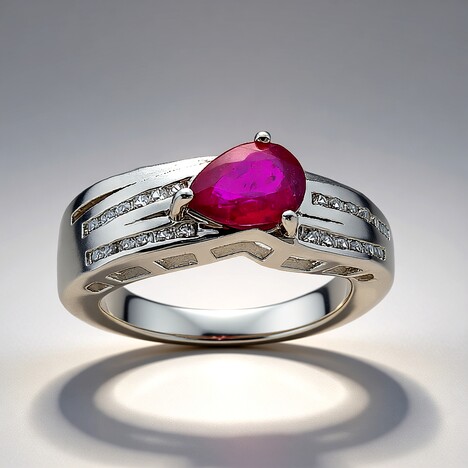 Anello in argento con Rubino Bemainty (Adela Silber)