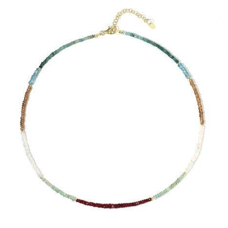 Zilveren halsketting met Longido robijnen