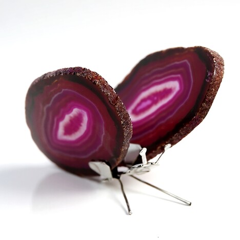 Accessoire en laiton et Agate rose