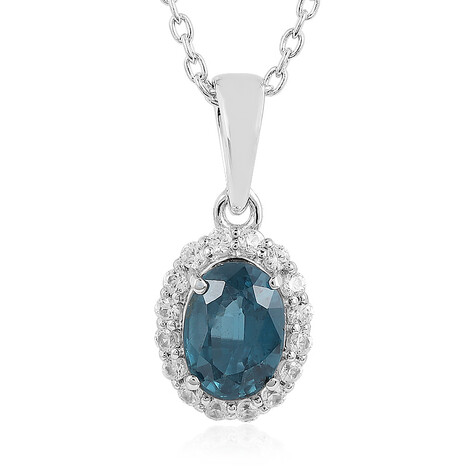 Collier en argent et Kyanite bleu pétrole