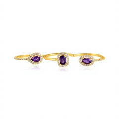 Zilveren ring met een Siberische amethist (de Melo Essence)