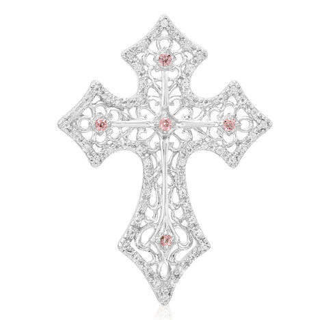 Pink Tourmaline Silver Pendant