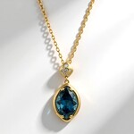 Collana in oro con Topazio Blu Londra (CIRARI)