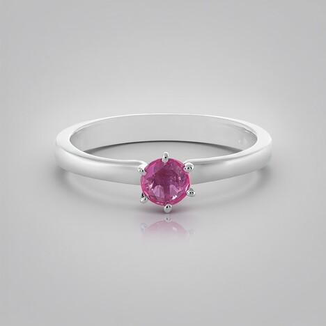 Anello in argento con Zaffiro Rosa