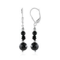 Black Spinel Silver Earrings