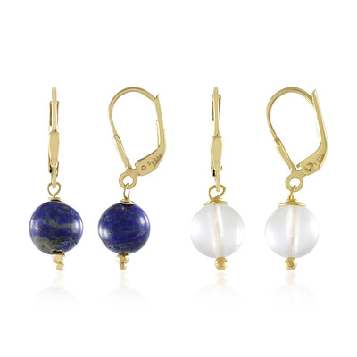 Boucles d'oreilles en argent et Pierre de Lune arc-en-ciel